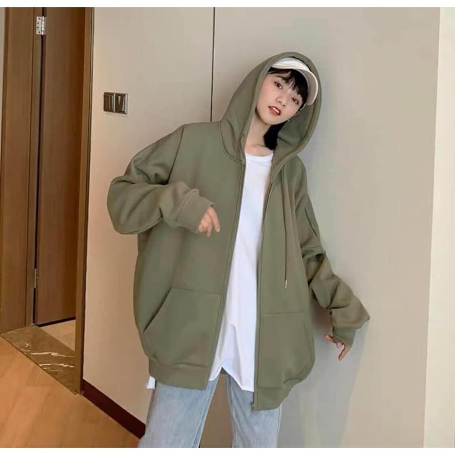 Áo Nỉ Hoodie Unisex tay bồng khóa kéo có mũ HOT 🌸