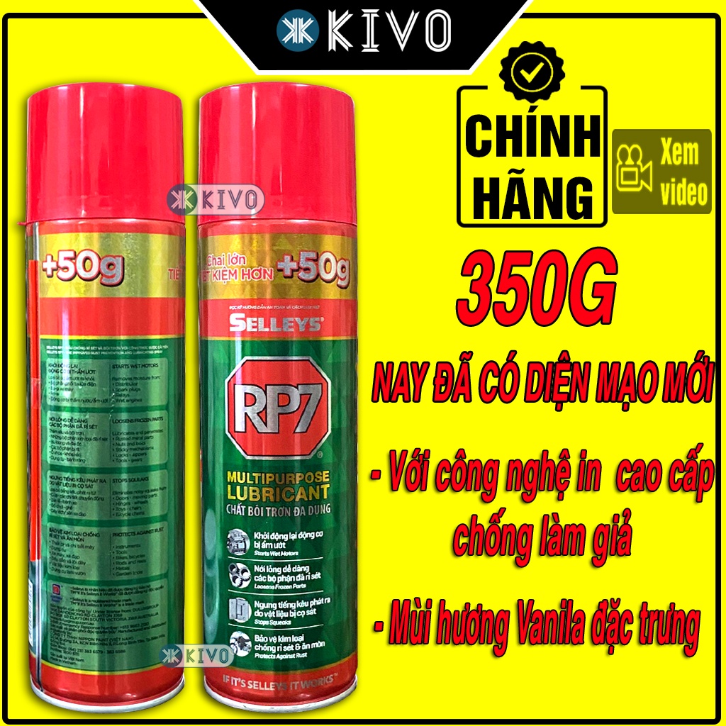 [COMBO 2 CHAI] Chai Xịt Chống Rỉ Sét Selleys RP7 350g (493ml) -Bình Xịt Bôi Trơn Xích Xe Đạp, Động Cơ,...-Vệ Sinh Sên Xe