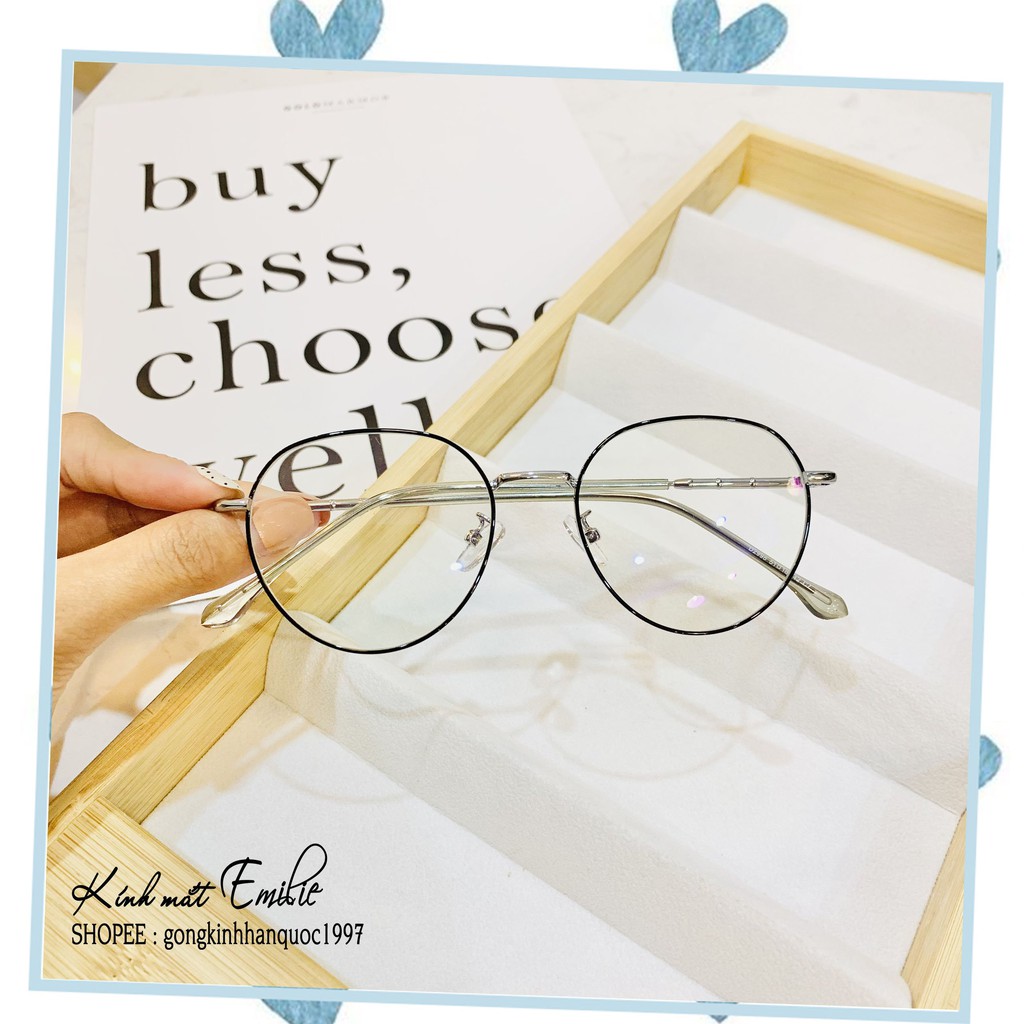 Gọng kính mảnh nhẹ ⚡𝑭𝑹𝑬𝑬𝑺𝑯𝑰𝑷⚡ tròn bầu nam nữ Kính mắt Emilie - Kính cận hot 2021 | BigBuy360 - bigbuy360.vn