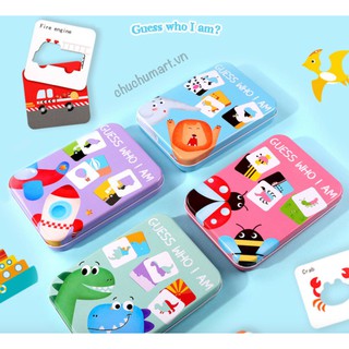 Flashcard thẻ học nhận biết ghép hình gỗ 3 trong 1