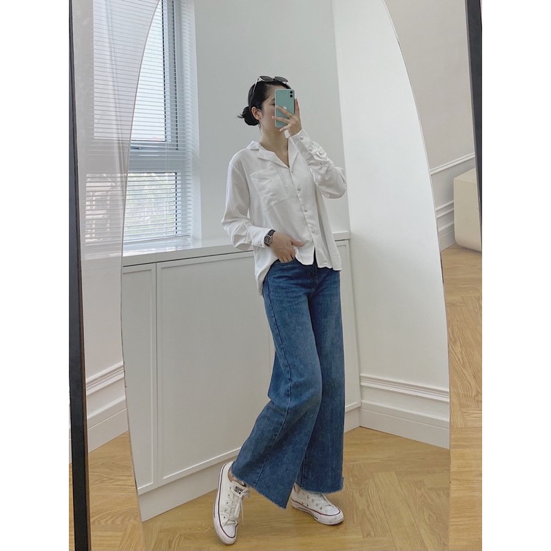 Quần jean nữ ống rộng Kylie Jean, LUCETASHION, quần bò nữ