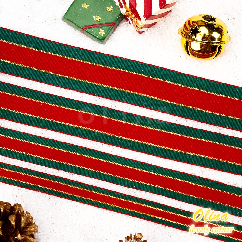 Cuộn ruy băng màu đỏ và xanh lá cây trang trí hộp quà giáng sinh dài 9M