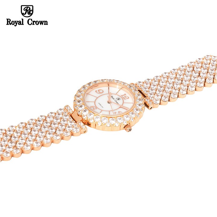 Đồng Hồ Nữ Chính Hãng Royal Crown 2607G Dây Đá Vỏ Vàng Hồng