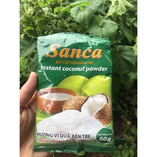  Bột cốt dừa hòa tan Sanca 50g, hương vị dừa Bến Tre. Date 08.2022
