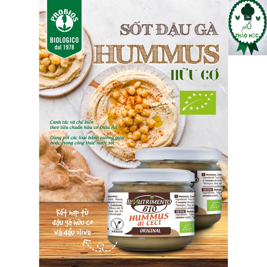 Sốt Đậu Gà Hummus hữu cơ ProBios