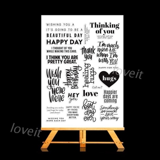 Tem in trang trí sổ lưu niệm/album ảnh chủ đề chữ cái bằng silicon trong suốt DIY