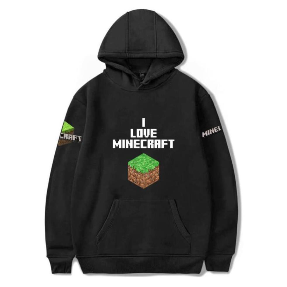 Mẫu áo HOODIE I LOVE MINECRAFT - dành cho game thủ cực chất / uy tín chất lượng / hình in cuc chất *