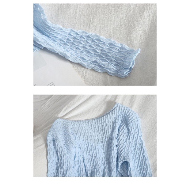 Áo Cardigan Ngắn Cổ Chữ V Màu Trơn Phong Cách Hàn Quốc Thời Trang Xuân Hè Hàng Mới Cho Nữ