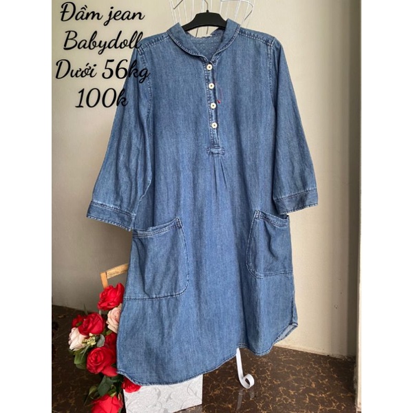 Đầm jean dáng babydoll