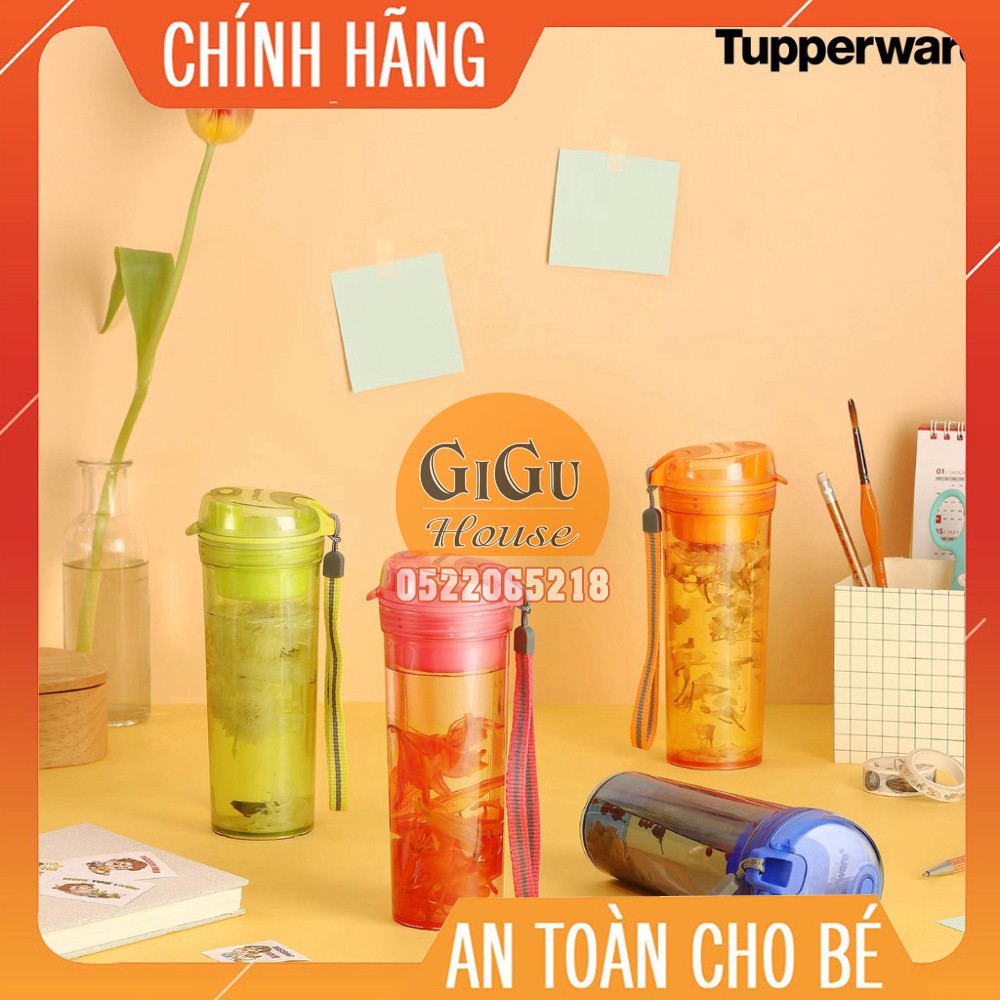 Bình nước nhựa nguyên sinh có lọc Drinking Flask Gen II - Tupperware - 400ml - An toàn sức khỏe [CHÍNH HÃNG]