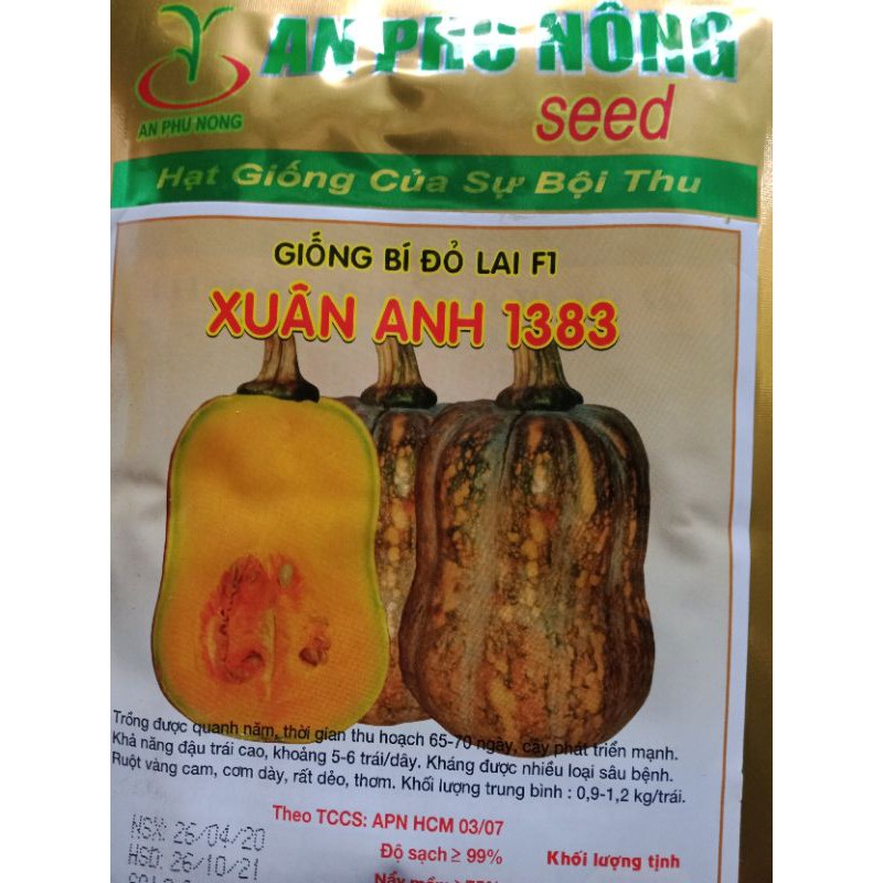 giống bí đỏ củ lạc siêu bở Thơm ngon gói 100hạt
