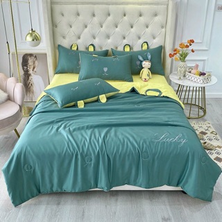Bộ Chăn Ga Gối Cotton Lụa Tai Thỏ Chất Đẹp