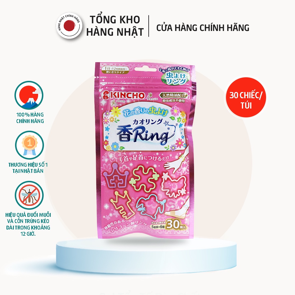Vòng Đeo Tay Tránh Muỗi Hương Hoa Thiên Nhiên Kincho Nhật Bản (30 chiếc 1 túi)