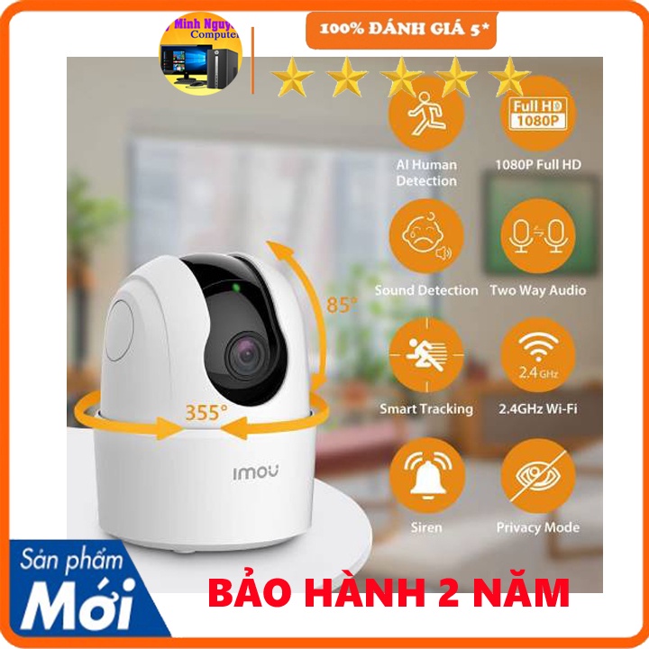 Camera wifi xoay 360 IMOU Ranger2C-D TA22CP-D trong nhà còi hú báo động, chính hãng, bảo hành 24 tháng