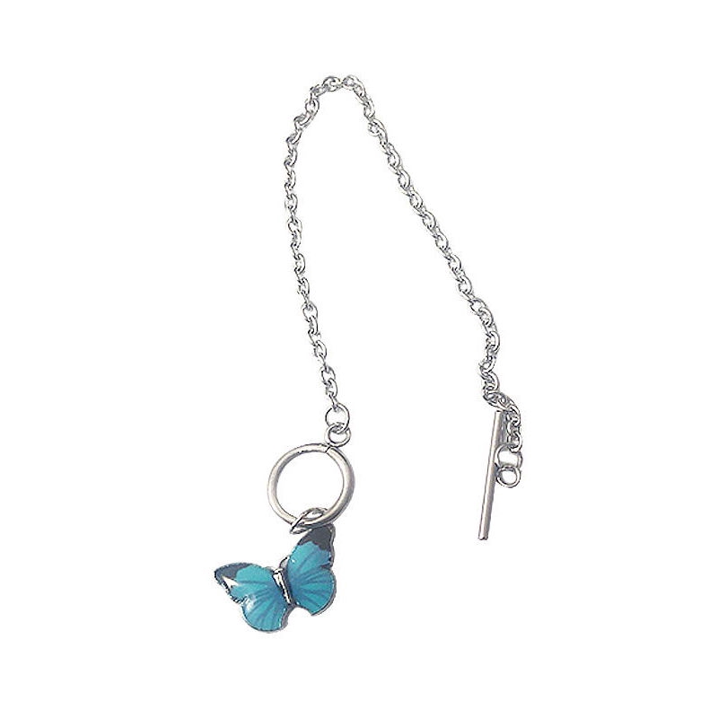 Vòng Tay Thép Titan Mặt Hình Bướm Phong Cách Retro Hàn Quốc