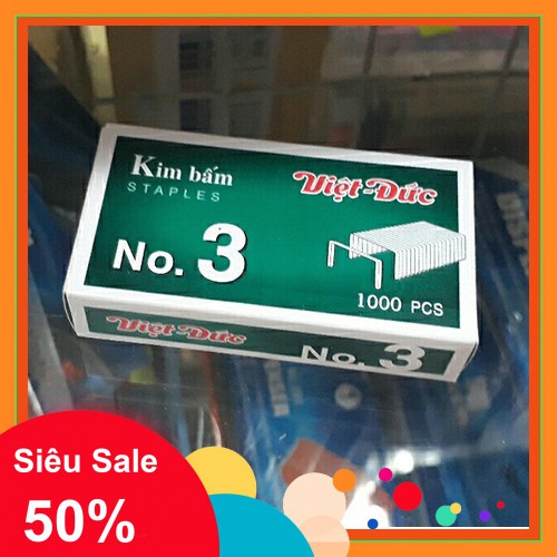 [Bán Sỉ]-Hộp(10h nhỏ) Ghim/Kim Bấm Số 3 Việt Đức-Gim To[Giá Tốt Nhất]