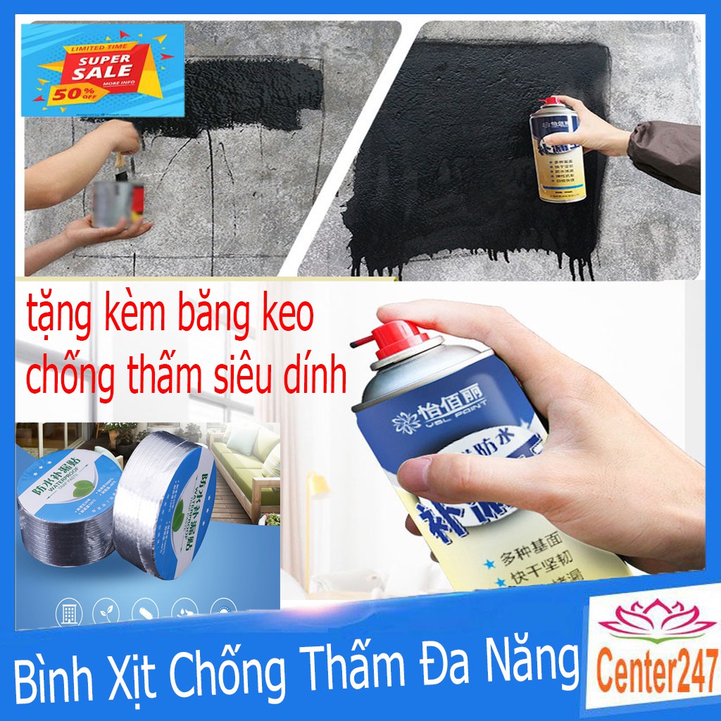 Bình xịt chống thấm sơn chống thấm đa năng nhà mái tôn bể nước ống nước xô chậu+ tạng kèm băng keo 5cm ]`