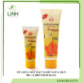 SỮA RỬA MẶT HẠT NGHỆ NGỪA MỤN 50G và 100G THORAKAO