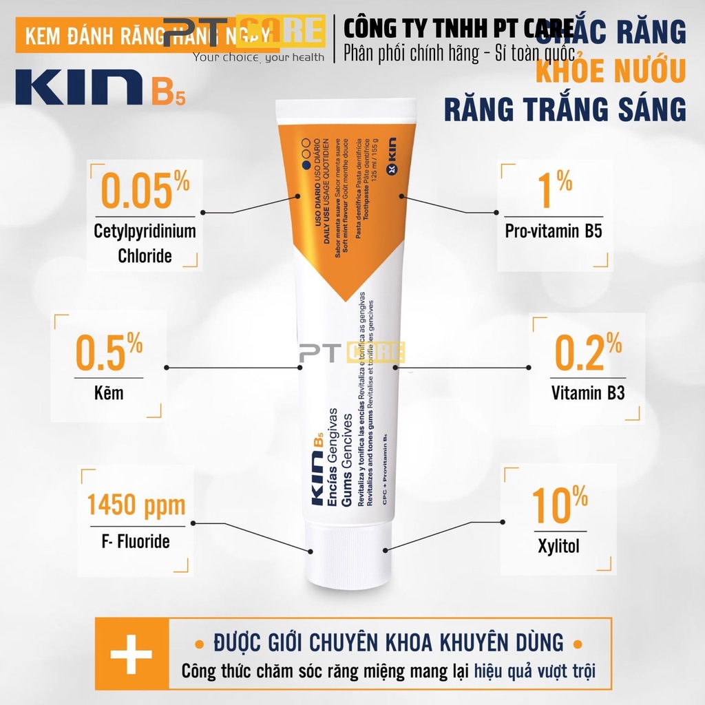 Kem Đánh Răng KIN GINGIVAL 90g - Ngăn ngừa chảy máy chân răng-Giúp hơi thở thơm mát