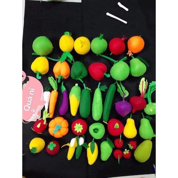 Đồ Chơi Thủ Công Rau Củ Chất Liệu Vải Nỉ Nhồi Bông - Đồ Dùng Học Tập Cho Bé Theo thông tư 02