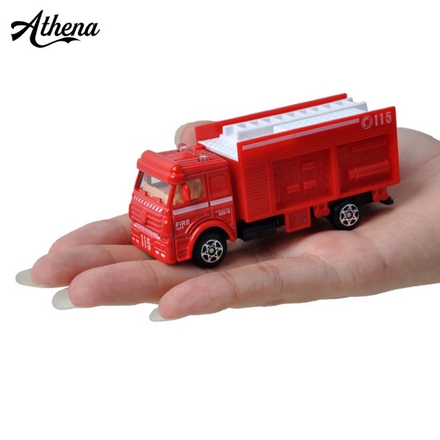Set 6 xe ô tô mô hình chủ đề công trình, quân đội, cứu hoả