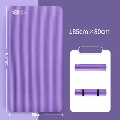 Thảm Tập Yoga, Gym Dày 15mm Chống Trơn Trượt - Tặng Kèm Dây Buộc