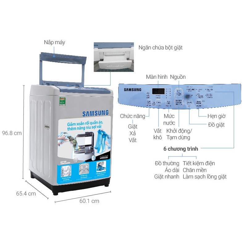 Máy giặt Samsung 8.5 kg WA85M5120SW/SV