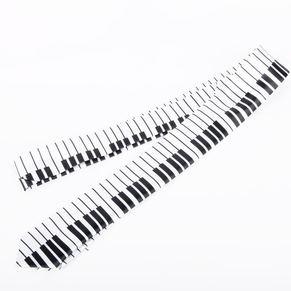 MXGOODS Cà Vạt Hình Đàn Piano Cổ Điển Màu Trắng Đen