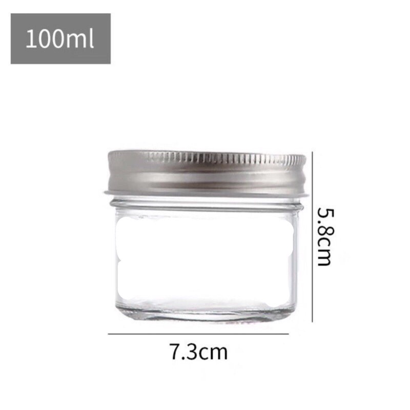 Hũ lọ thuỷ tinh nắp nhôm 100ml