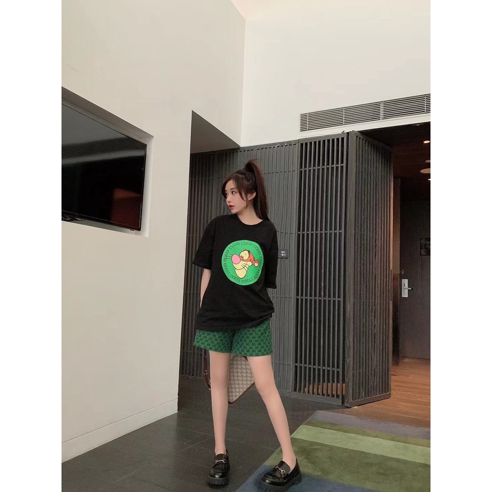 Bộ hổ G G mix quần short đùi họa tiết chữ 554