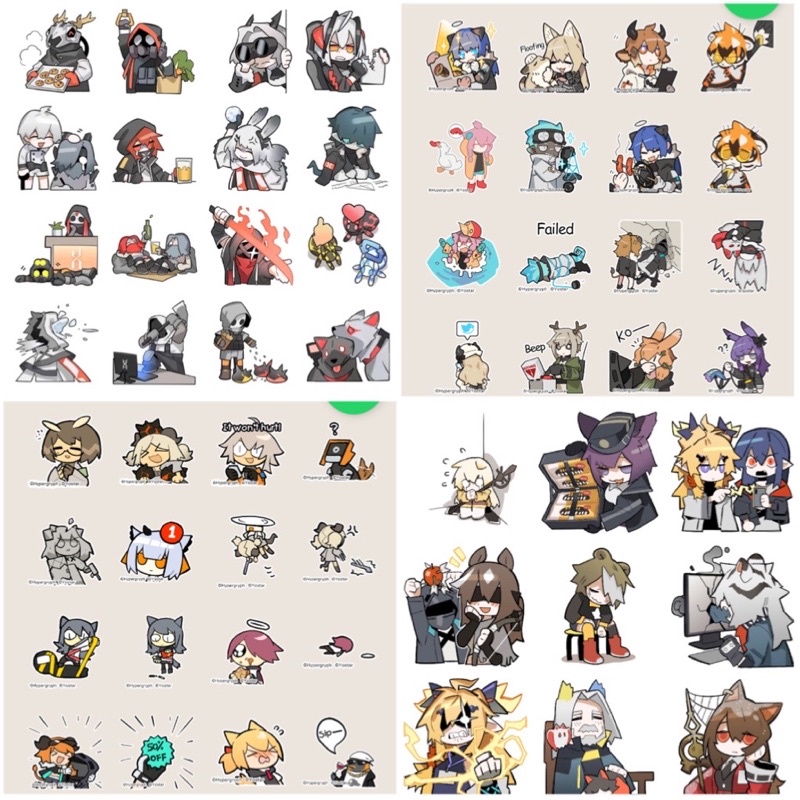 Sticker anime Arknights 30-60 cái ép lụa khác nhau/hình dán Arknights