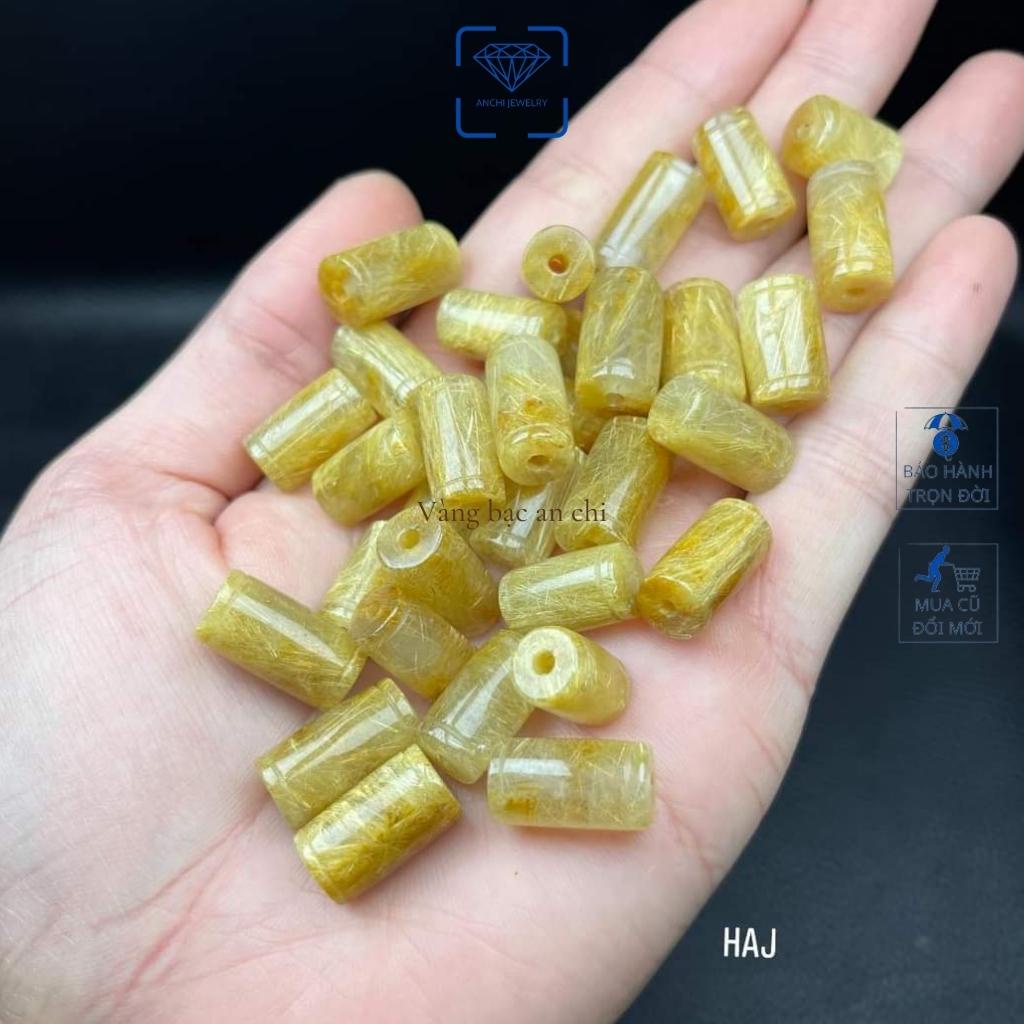 Lu thống tóc vàng mix vòng tay phong thuỷ mệnh thổ / kim, trang sức Anchi jewelry