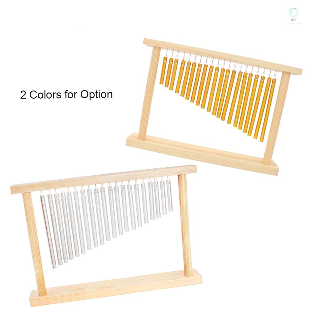 Chuông Gió 20-Tone Để Bàn Với Giá Đỡ Bằng Gỗ