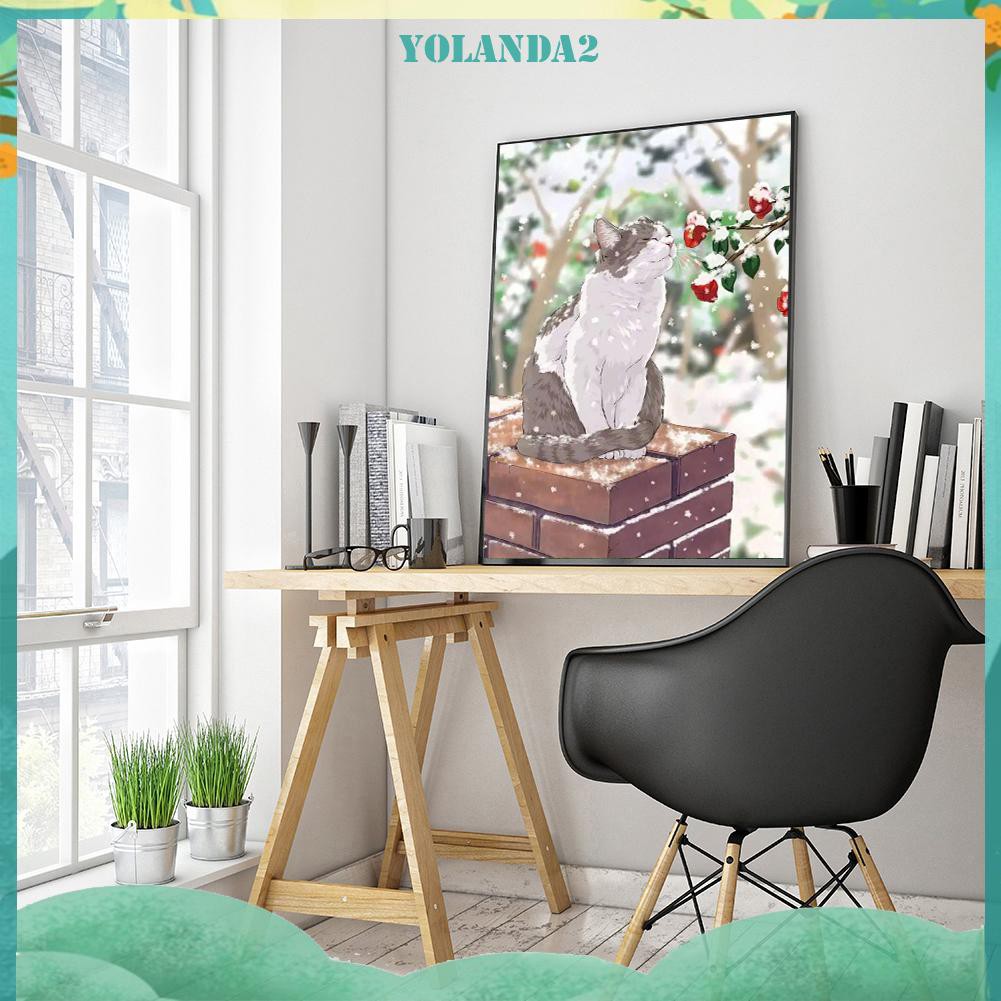 Bộ Tranh Đính Đá 5d Tự Làm Hình Mèo Tuyết Độc Đáo | BigBuy360 - bigbuy360.vn