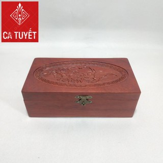 [FREESHIP] Hộp đựng con dấu, đồ trang sức GỖ HƯƠNG chạm CHIM PHƯỢNG (SIZE VỪA - ẢNH THẬT 100%)