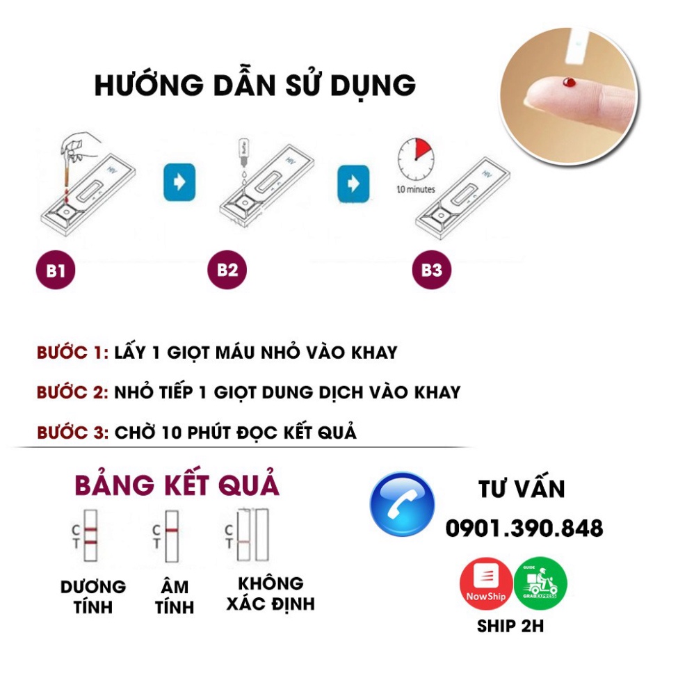 Bộ Test Nhanh HIV Tại nhà Fastep Dễ Sử Dụng Chính Xác 99.99%. Sản Phẩm Chính Hãng Nhập Khẩu Từ Mỹ .