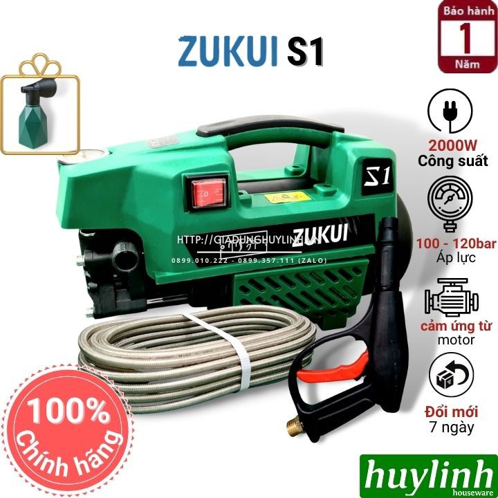 Máy xịt rửa xe gia đình Zukui S3 S2 S1 - 2000W - (Osaka 2000W) - Tặng bình phun xà bông