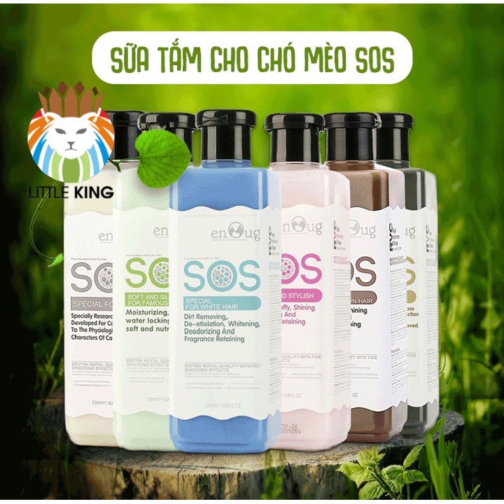 Sữa tắm SOS cho chó mèo dung tích 530ml giúp khử mùi, mượt lông Little King pet shop