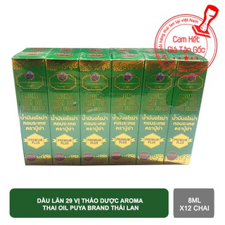 Dầu Lăn 29 Vị Thảo Dược AROMA THAI OIL PUYA BRAND Thái Lan x1 lốc