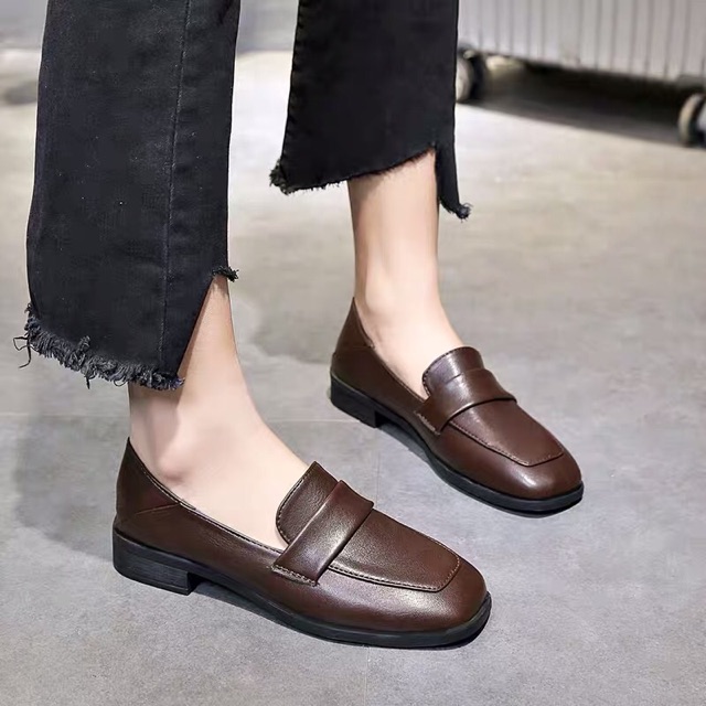 (Ảnh thật) CÓ SẴN Giày da loafer nữ gót vuông thời trang công sở | BigBuy360 - bigbuy360.vn
