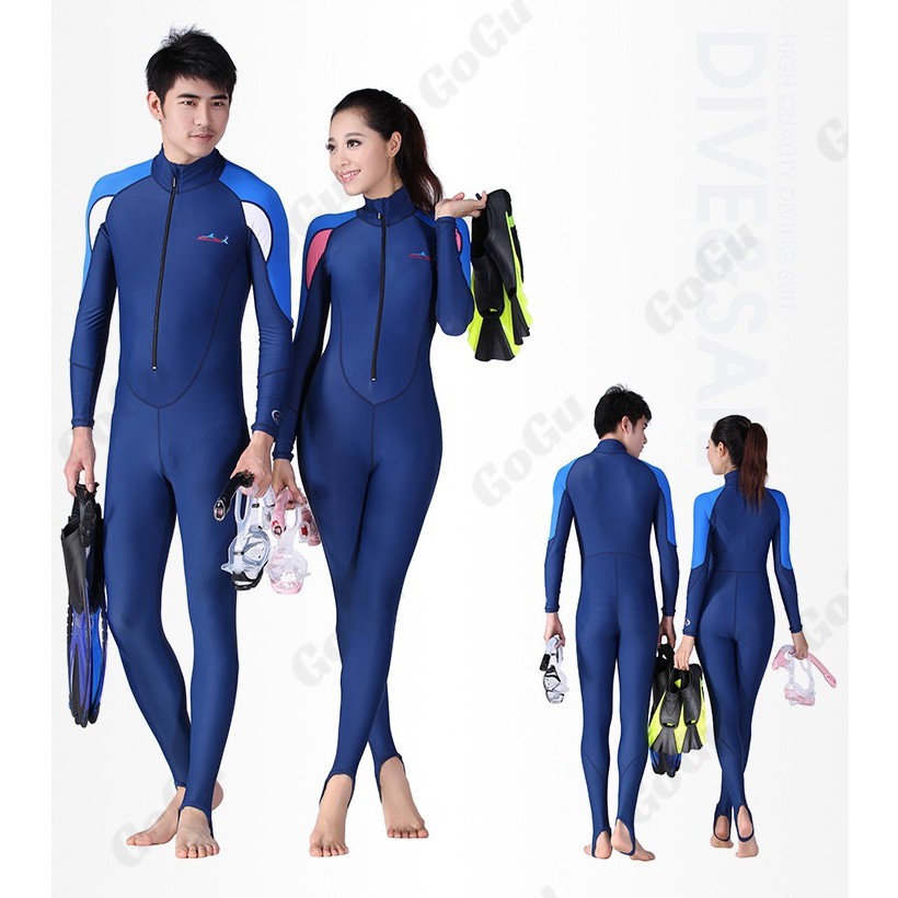 Quần áo lặn biển dài tay NAM - BLUE, cản tia UV 99% (UPF50+), chống nắng cao cấp