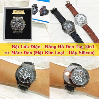 [Hot] BẤT LỬA ĐỒNG HỒ ĐEO TAY 2IN1 (MẶT KIM LOẠI - DÂY SILICON)