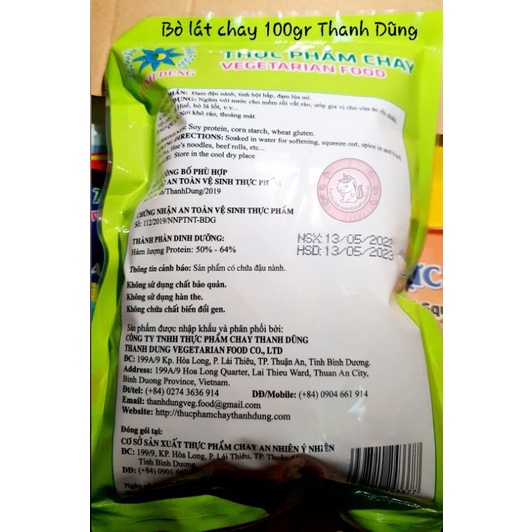 Khô 🌿 - Bò Lát Chay Thanh Dũng / Vegan 🐮 Slices 🇻🇳 100gr  - giao hàng toàn quốc