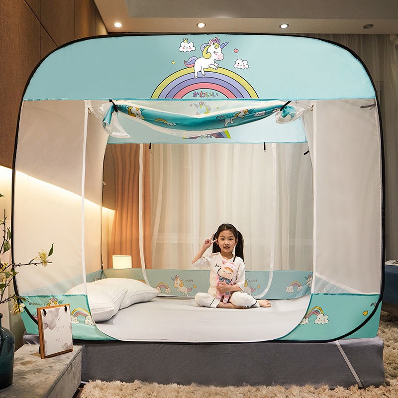 Lưới chống muỗi yurt miễn phí lắp đặt cho trẻ em có thể gấp gọn rơi lều dây kéo Phong cách công chúa