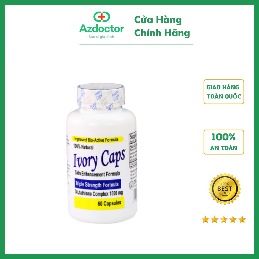 Viên Uống Hỗ Trợ Trắng Da Ivory Caps,Viên Uống Bổ Sung Glutathione Giảm Nám Tàn Nhang AZDOCTOR