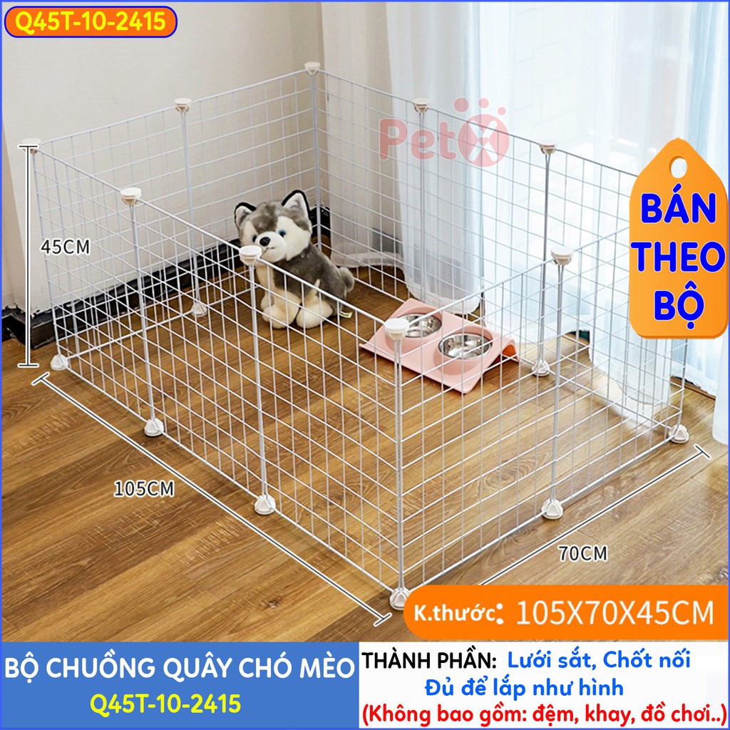 Quây chuồng chó mèo Petoka lắp ghép nuôi thú cưng sơn tĩnh điện giá rẻ-9