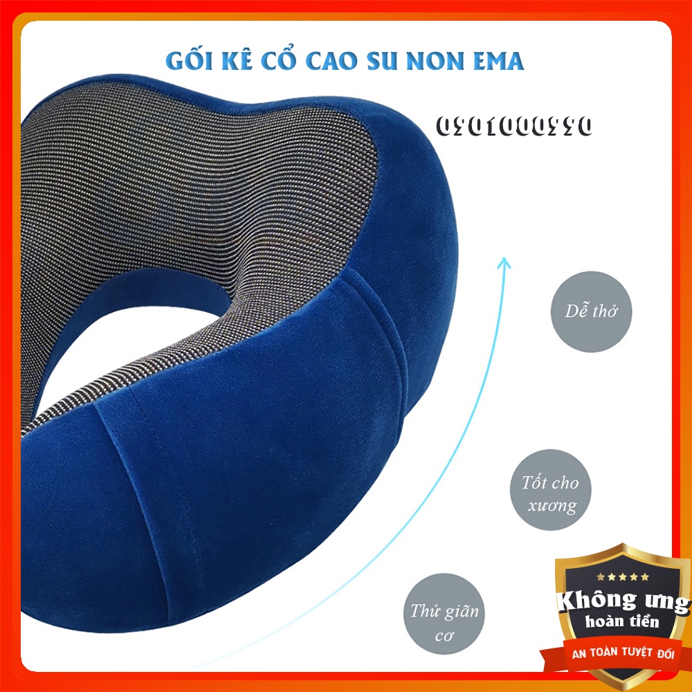 Gối kê cổ du lịch chữ U cao su non EMA cho người lớn - Đi du lịch, tàu xe, ngồi làm việc thoải mái