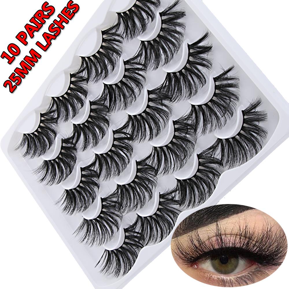 DIACHAVN Set 10 Cặp Lông Mi Giả SKONHED Dày Dặn Tự Nhiên 4D Cho Nữ