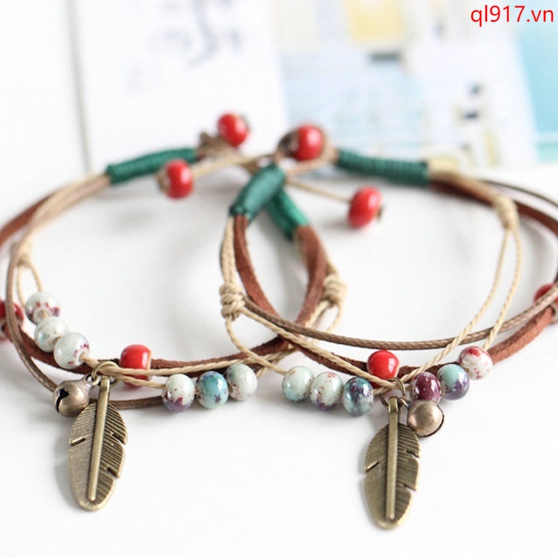 Vòng Tay Dây Kết Hạt Gốm Sứ Có Thể Điều Chỉnh Kích Thước