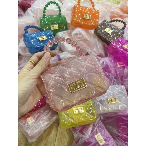 Túi đeo chéo nhựa màu thời trang